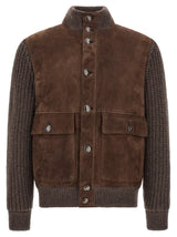 Brunello Cucinelli Brown Lamb Leather Leather Jacket