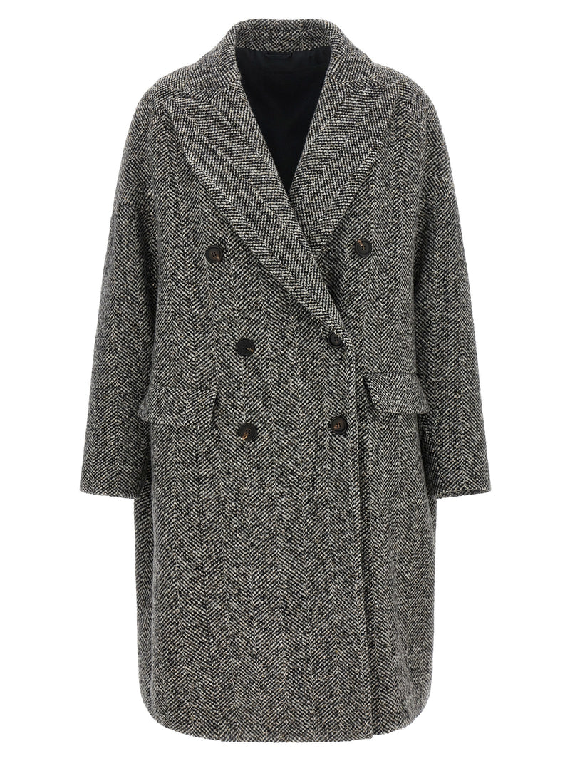 Manteau gris en laine vierge Brunello Cucinelli