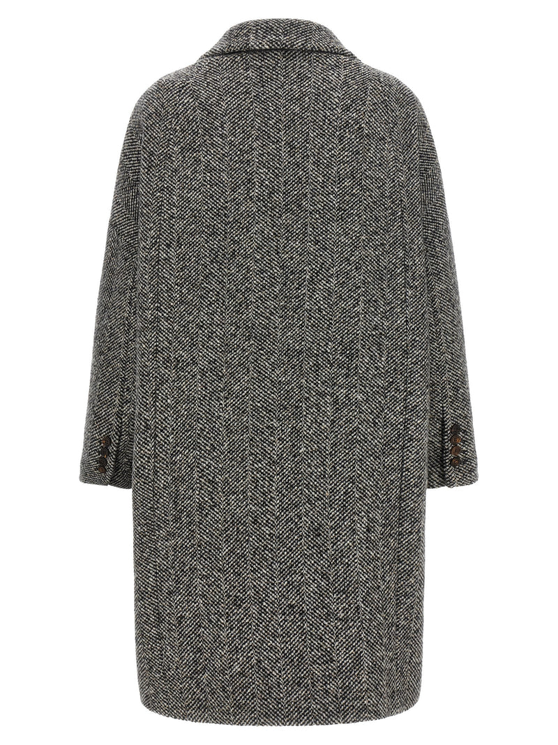 Manteau gris en laine vierge Brunello Cucinelli