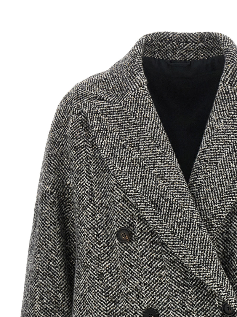 Manteau gris en laine vierge Brunello Cucinelli