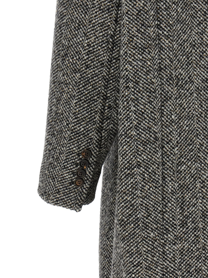 Manteau gris en laine vierge Brunello Cucinelli