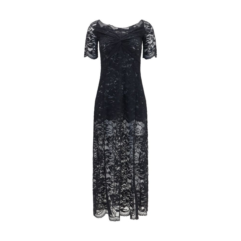 Robe longue en polyamide noir Rabanne