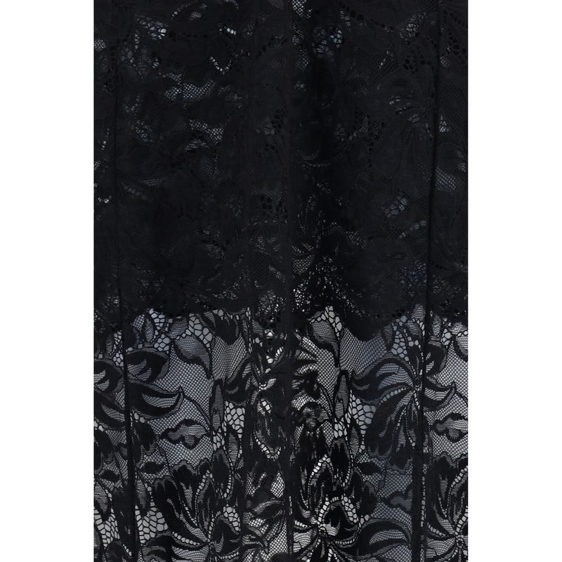 Robe longue en polyamide noir Rabanne