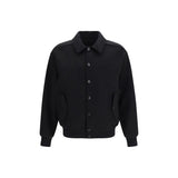 Ferragamo Black Wool Oves Aries Biker Jacket