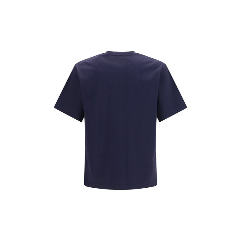 Ferragamo Blue Cotton Logo T-Shirt for Men