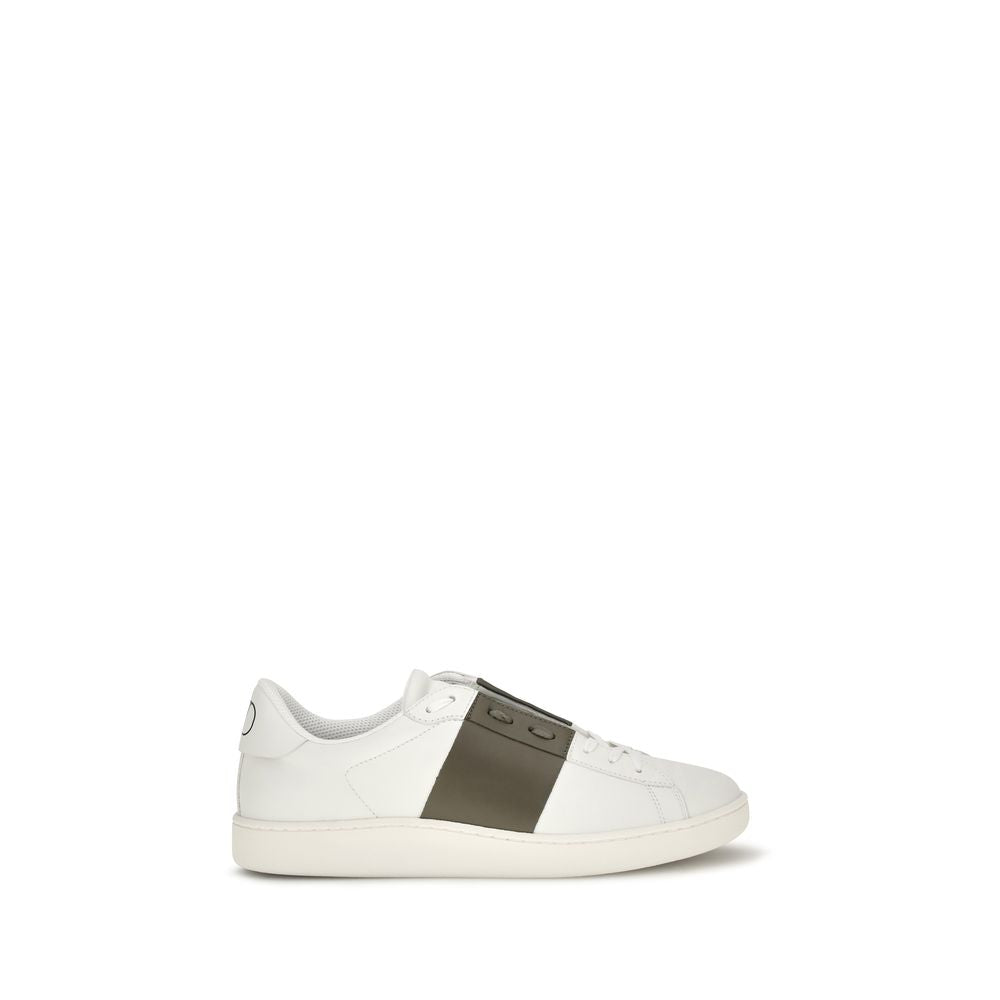 Valentino Garavani White Calf Leather Bos Taurus Low Top Sneakers