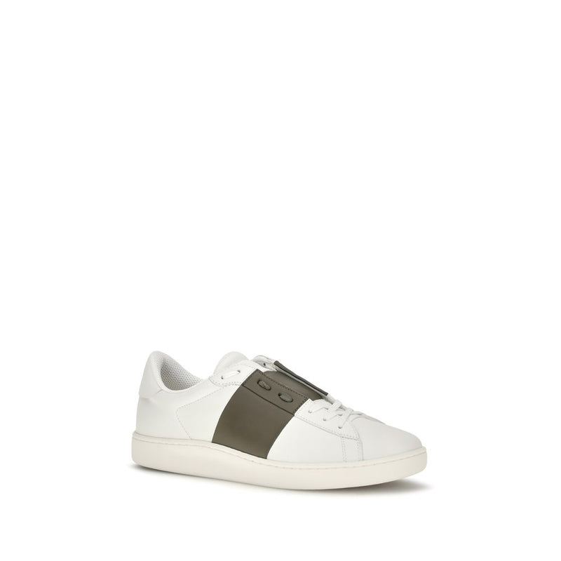 Valentino Garavani White Calf Leather Bos Taurus Low Top Sneakers