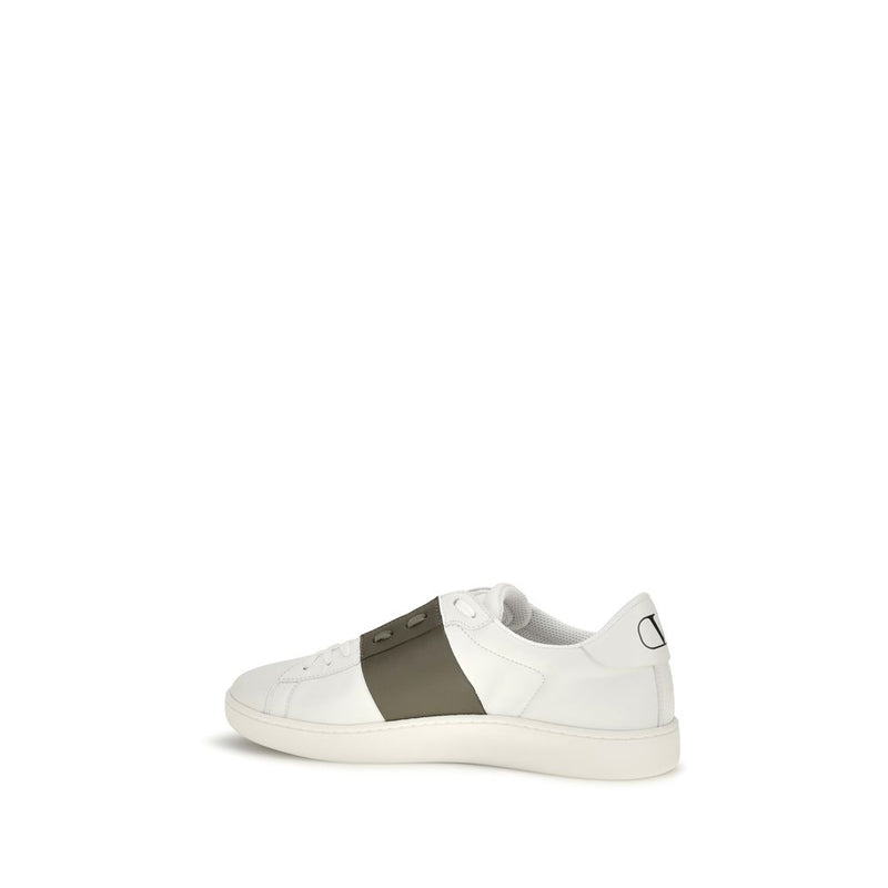 Valentino Garavani White Calf Leather Bos Taurus Low Top Sneakers