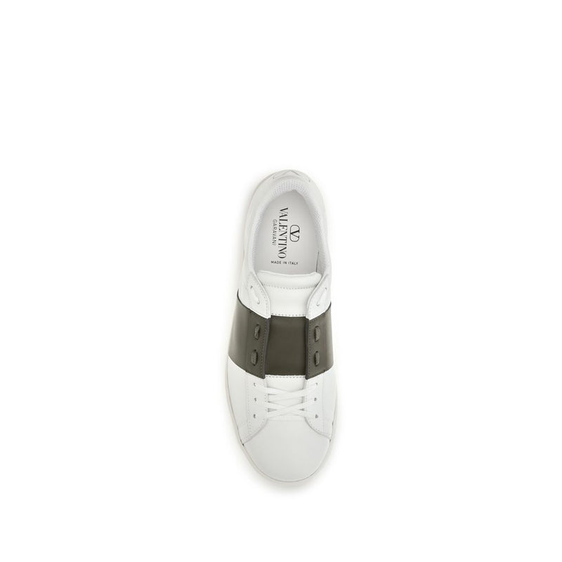 Valentino Garavani White Calf Leather Bos Taurus Low Top Sneakers