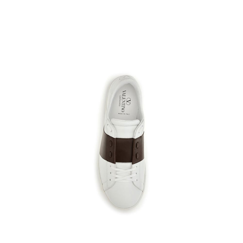 Valentino Garavani White Calf Leather Bos Taurus Low Top Sneakers