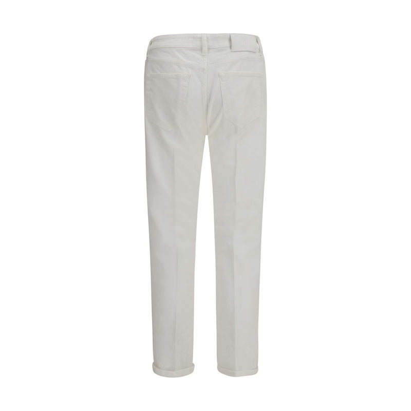 PT Torino White Cotton Slim Fit Jeans