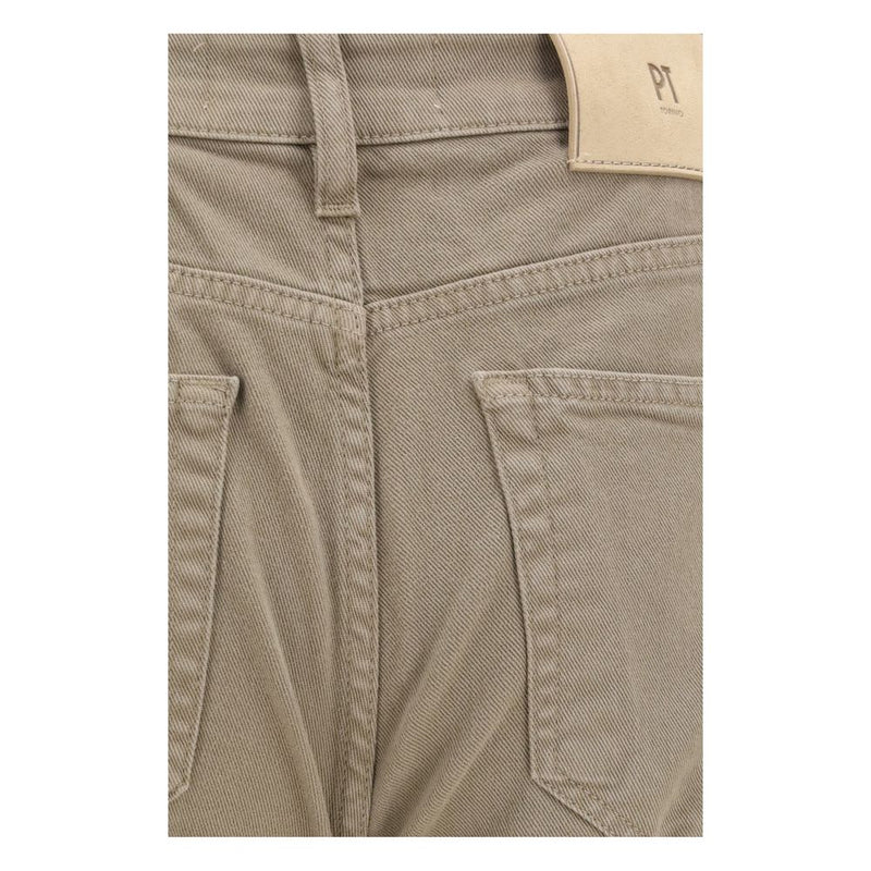 PT Torino Beige Cotton Slim Fit Jeans