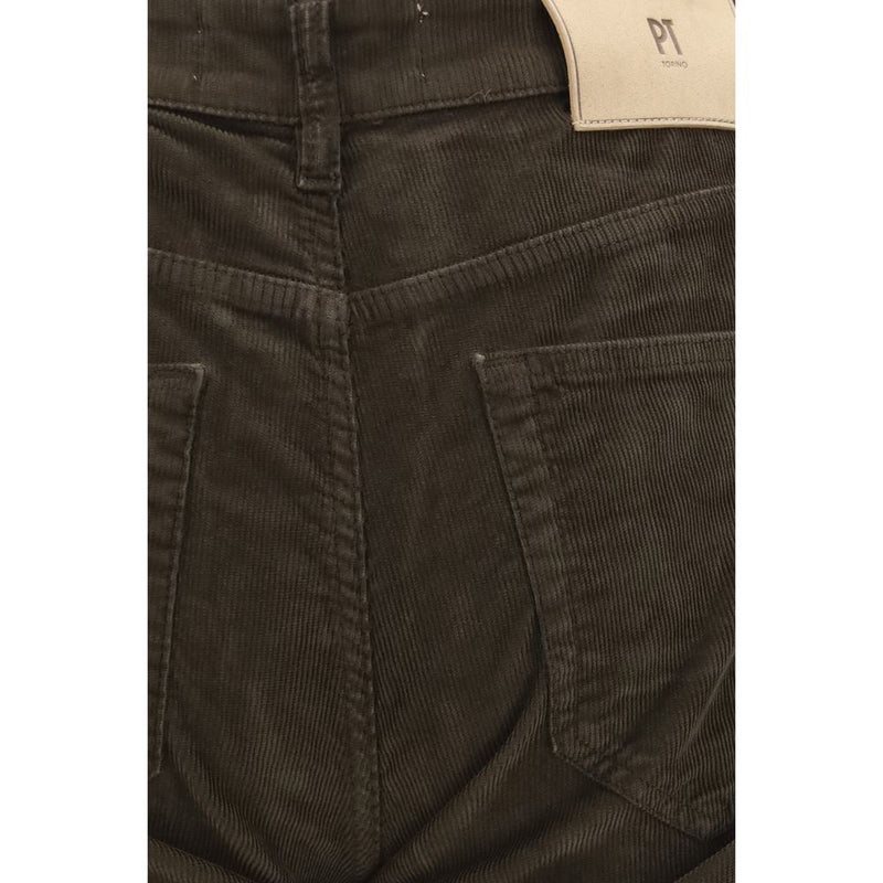 PT Torino Brown Cotton Casual Pants
