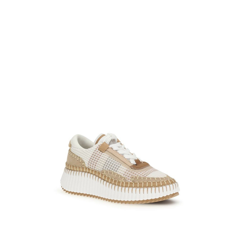 Chloé Beige Nylon Athletic Sneakers