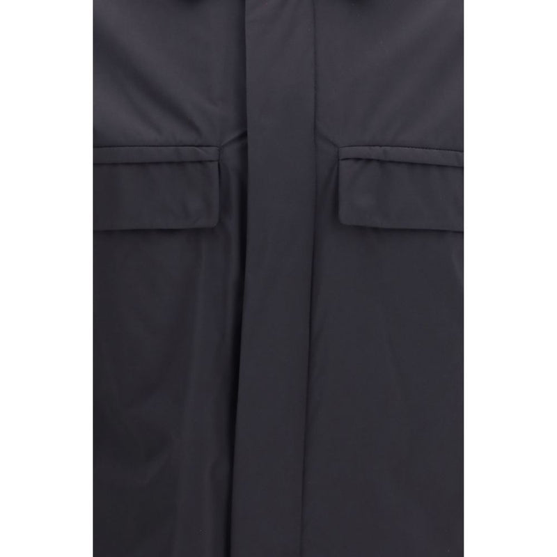 LAMINAR Black Polyamide Full-Length Jacket