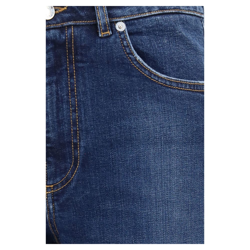 Dolce & Gabbana Blue Cotton Straight-Leg Jeans for Women