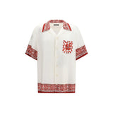 Dolce & Gabbana White Silk Pattern Shirt - Hawaii Fit