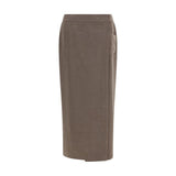 Giorgio Armani Brown Silk Long Skirt