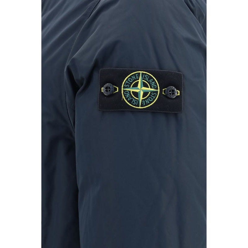 Stone Island Blue Polyester Coat