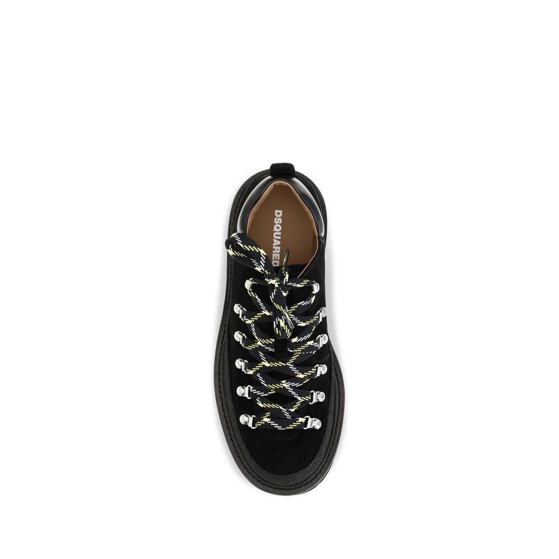 Dsquared² Black Calf Leather Bos Taurus Athletic Sneakers