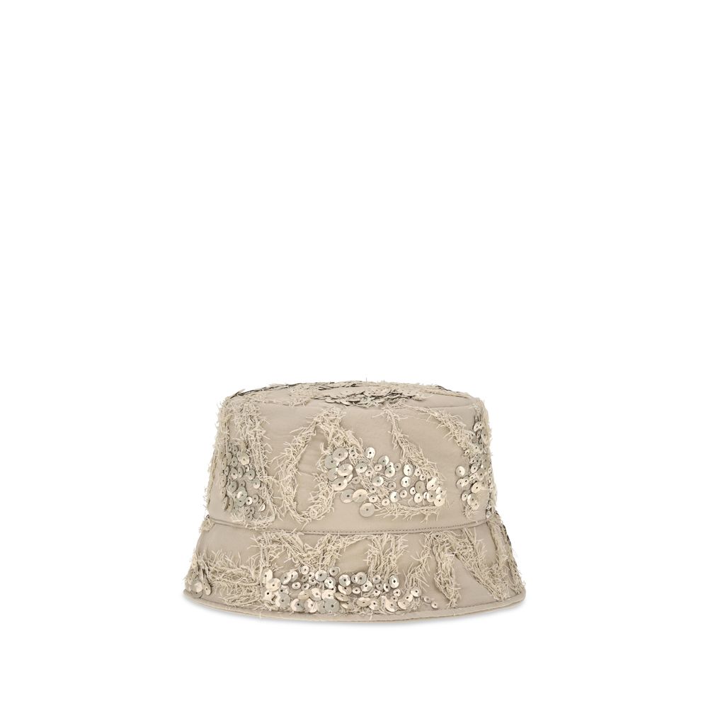 Brunello Cucinelli Beige Silk Bucket Hat