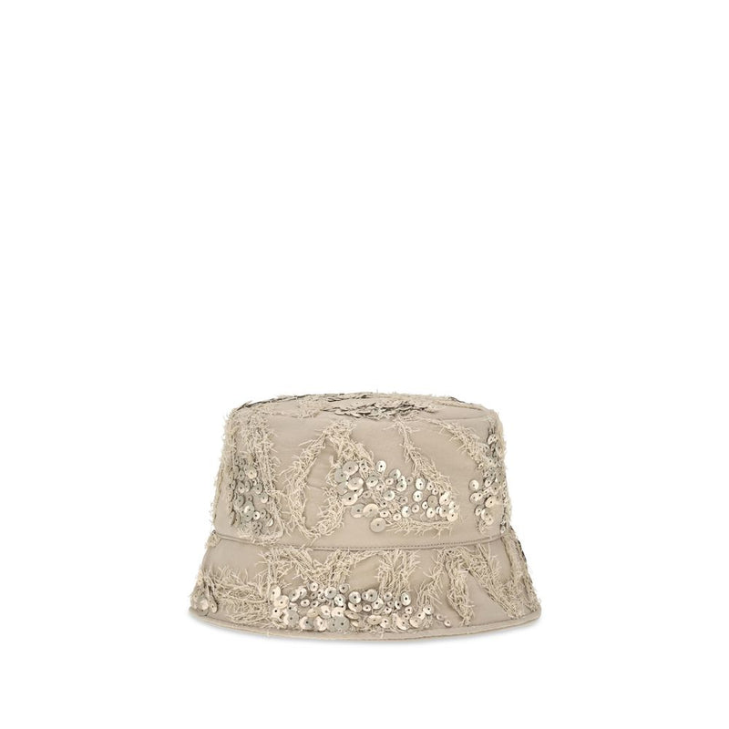Brunello Cucinelli Beige Silk Bucket Hat