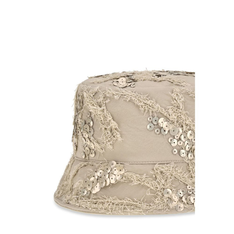 Brunello Cucinelli Beige Silk Bucket Hat