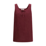 Miu Miu Bordeaux Linen Casual Dress