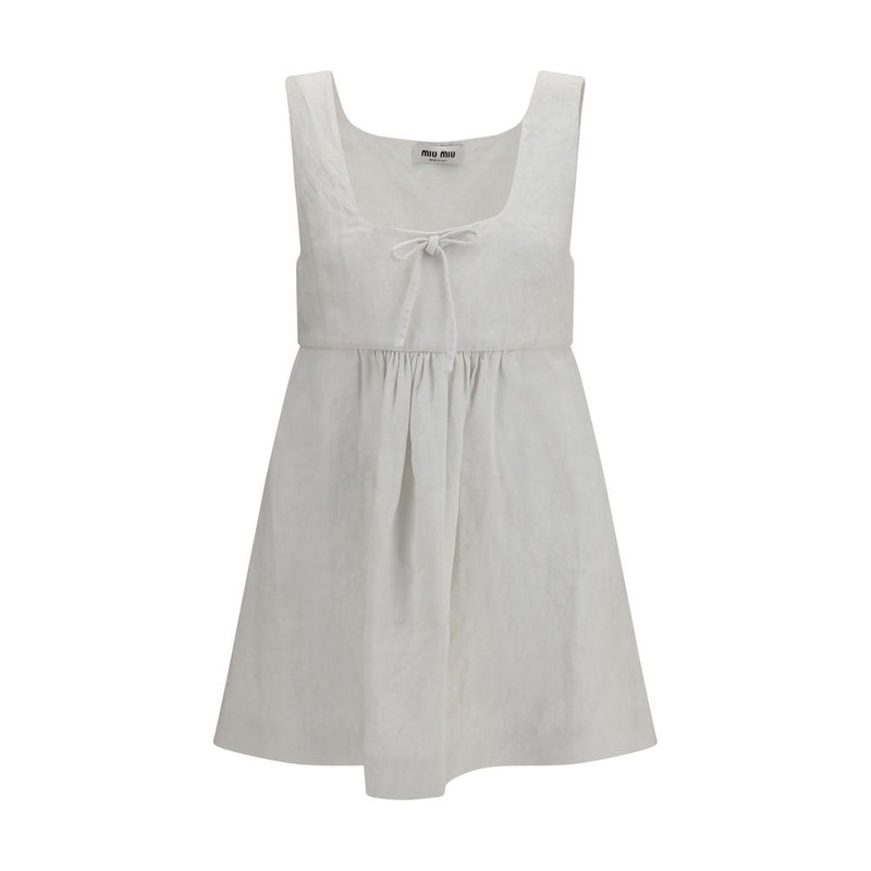 Miu Miu White Linen Casual Dress