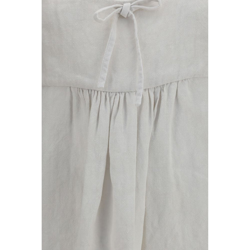 Miu Miu White Linen Casual Dress