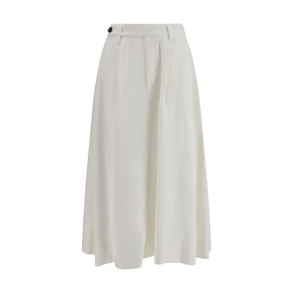 Brunello Cucinelli White Viscose Long Skirt