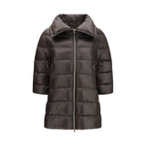 Herno Midi Down Jacket - Gray Polyester Full-Length Style