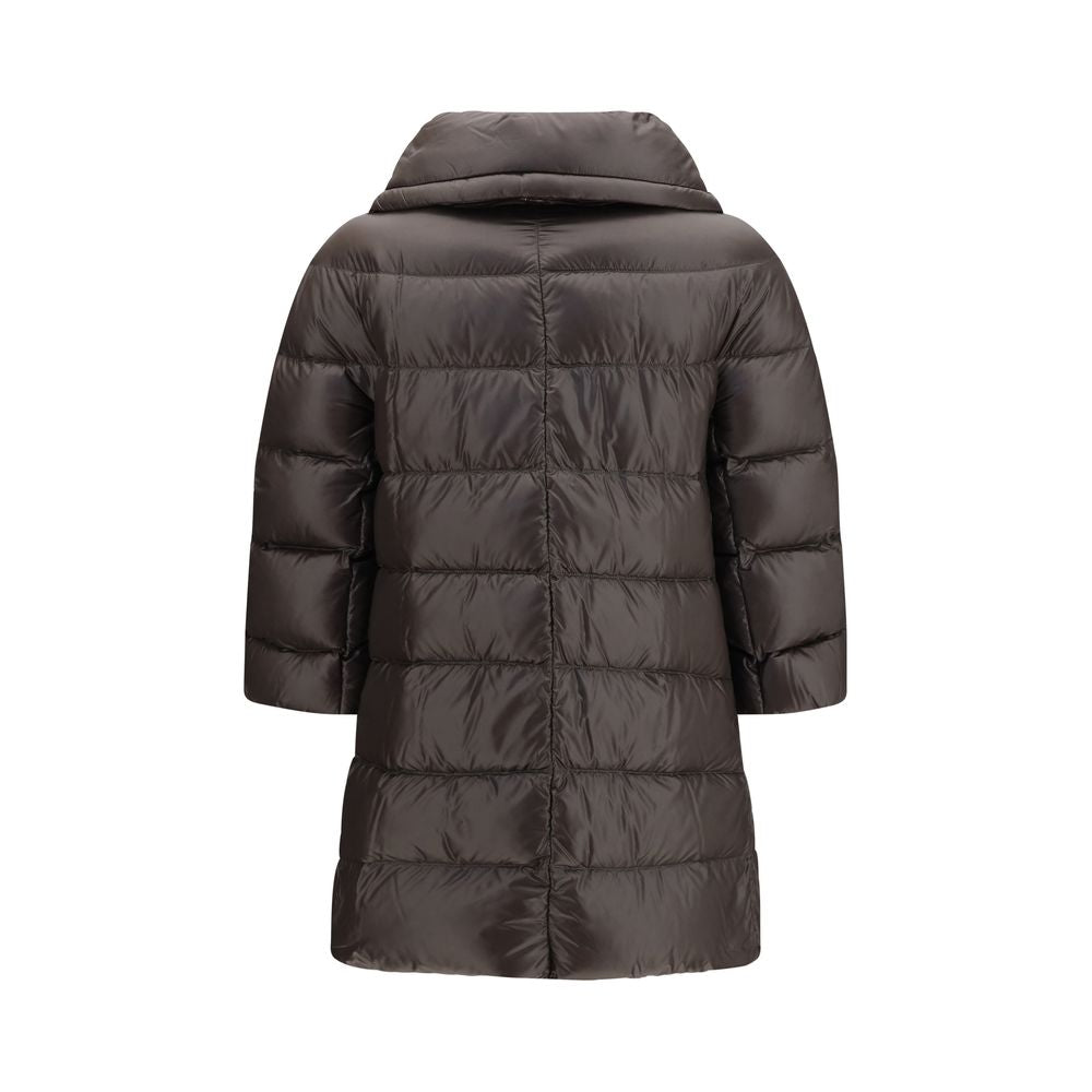 Herno Midi Down Jacket - Gray Polyester Full-Length Style