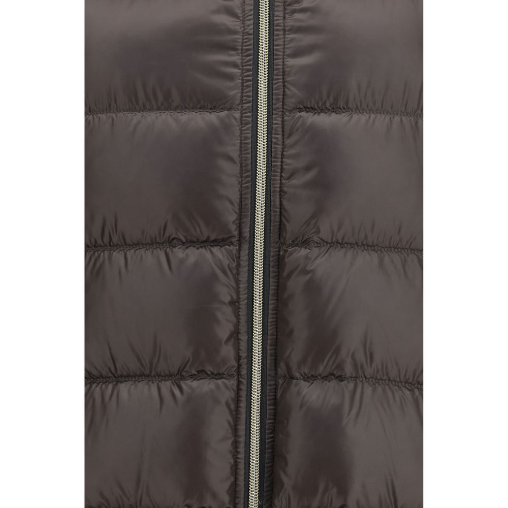 Herno Midi Down Jacket - Gray Polyester Full-Length Style