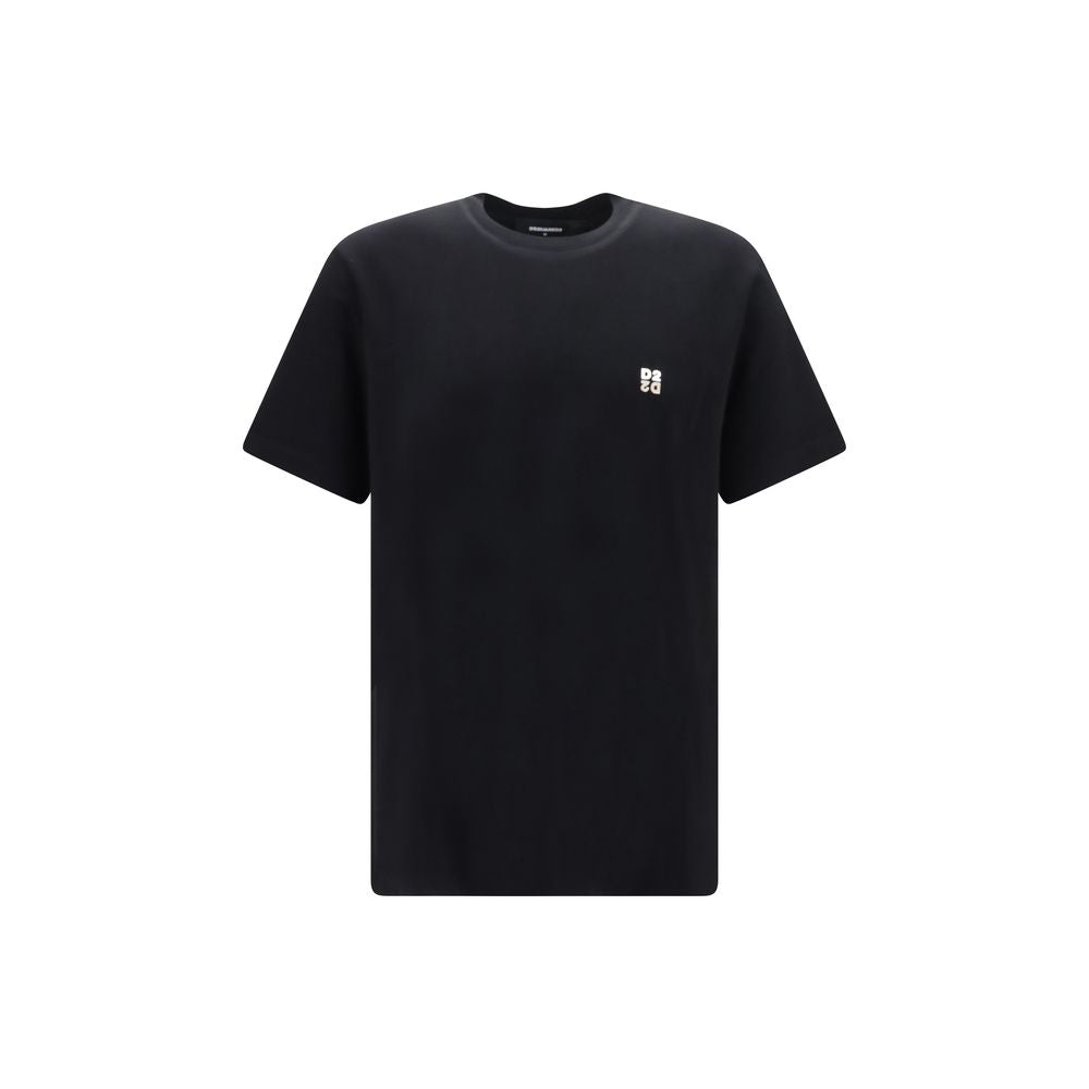 Dsquared² Black Cotton T-Shirt - Metal D2 Logo