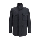 Brioni Blue Wool Oves Aries Full-Length Jacket