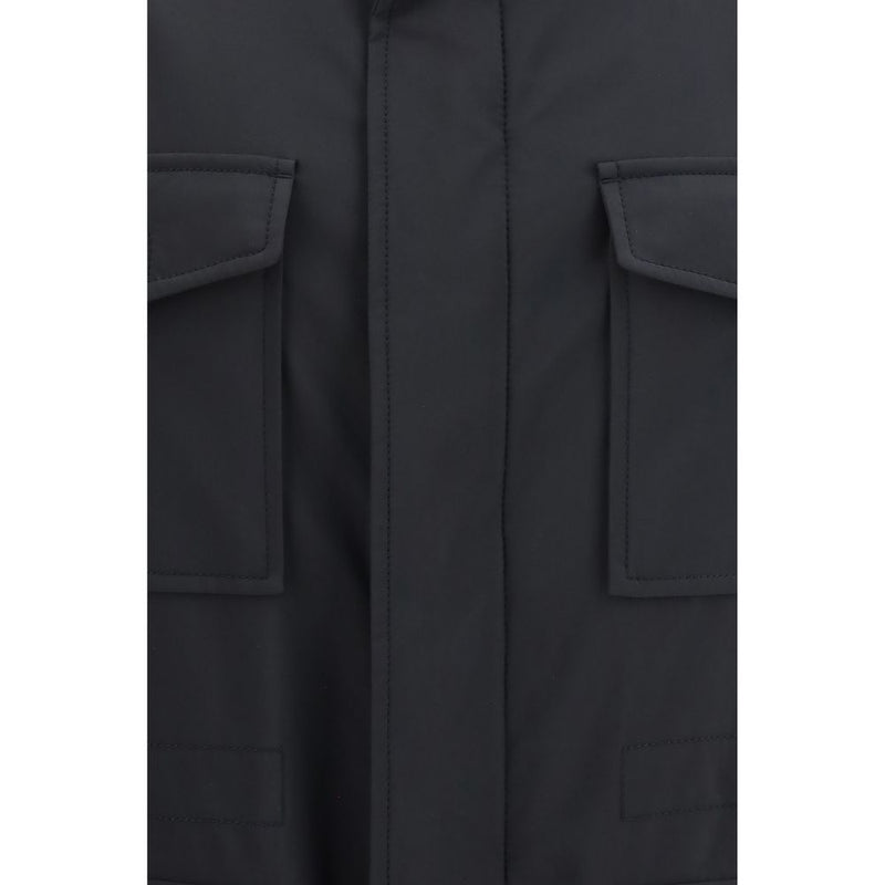 Brioni Blue Wool Oves Aries Full-Length Jacket