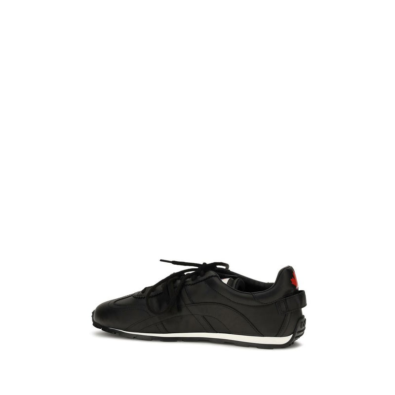 Dsquared² Black Calf Leather Bos Taurus Athletic Sneakers