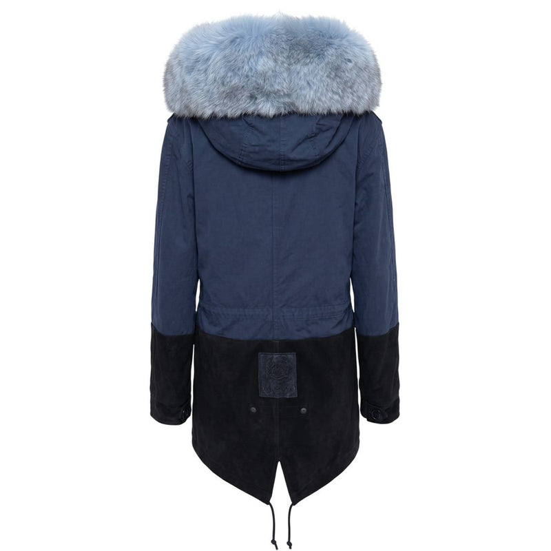 Mr&Mrs Italy Blue Cotton Women's Jacket