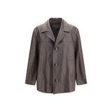 Prada Brown Lamb Leather Leather Jacket