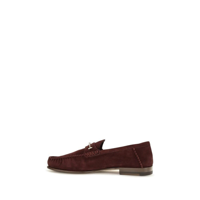 Tom Ford Bordeaux Calf Leather Bos Taurus Slip-On Loafers