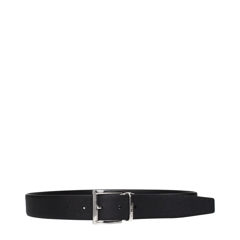 Prada Black Leather Regular Belt