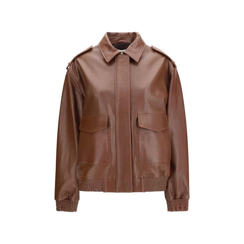 Arma Brown Lamb Ovis Aries Full-Length Jacket - Stylish Comfort