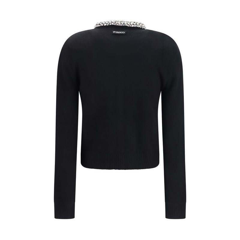 PINKO Black Wool Oves Aries Cardigan