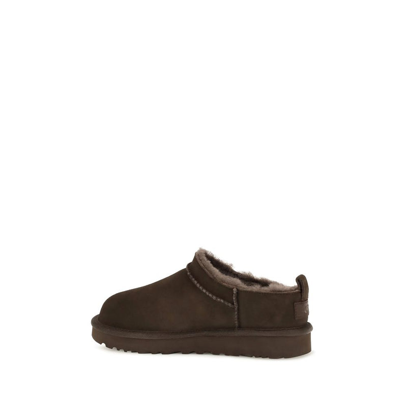 UGG Brown Suede Leather Mules - Classic Micro Design