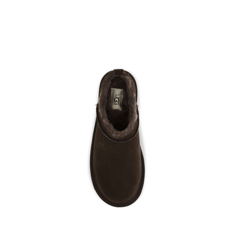 UGG Brown Suede Leather Mules - Classic Micro Design