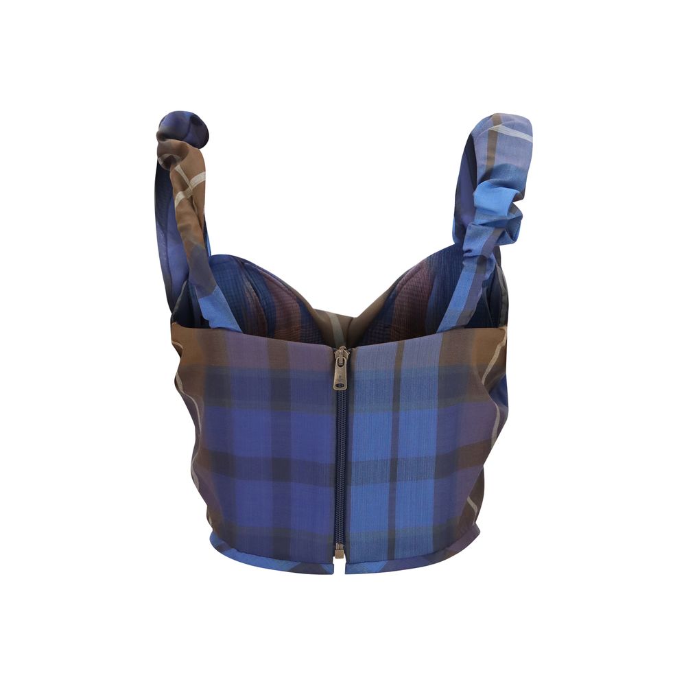 Vivienne Westwood Blue Polyester Corset - Sunday Checked Style