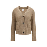 Allude Beige Cashmere V-Neck Cardigan