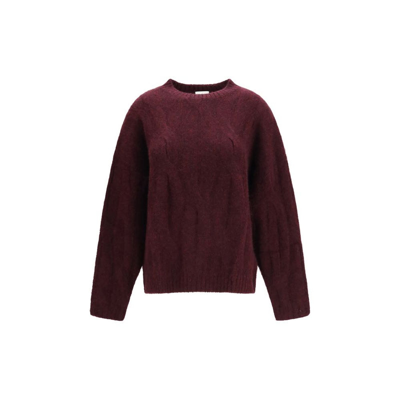 Allude Purple Cashmere and Silk Sweater with Voluminous Sleeves