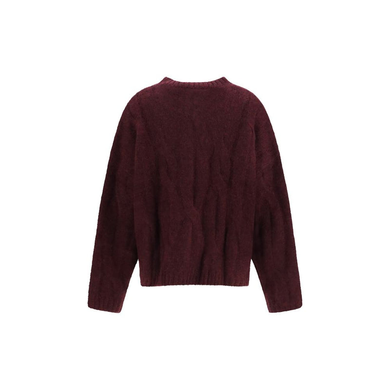 Allude Purple Cashmere and Silk Sweater with Voluminous Sleeves